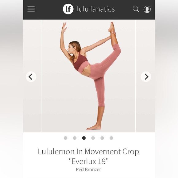 Like new Lululemon Everlux 19” crop red bronzer mauve - Picture 7 of 11